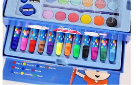 54pc繪畫禮盒文具套裝 學生畫筆 水彩筆 兒童節 生日禮物 900克