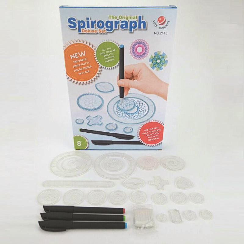 萬花尺套裝兒童美術繪畫模板尺子文具套裝曲線畫圖魔幻萬花尺科教